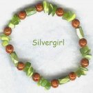 Magnetic Pearlized Green Cat's Eye Fossil Bracelet