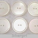 Vintage Large Ivory Colored  2 Hole Plastic Buttons