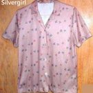 Cream Brown Patterned Polyester Ladies Top Cream Brown Patterned Polyester Ladies Top