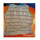 Green Purple Black Striped Ladies Tank Top Size M Green Purple Black Striped Ladies Tank Top Size M