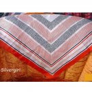 Large 23" Square Red White Blue Silky Scarf Large 23" Square Red White Blue Silky Scarf