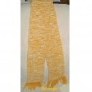 4 1/2" x 46" Long Hand Knit White and Orange Scarf 4 1/2" x 46" Long Hand Knit White and Orange Scarf