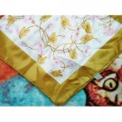 Large 27.5" x 27" Pink Gold Floral Silky Scarf BOSELLI TREVIRA Made in Italy Large 27.5" x 27" Pink Gold Floral Silky Scarf BOSELLI TREVIRA Made in Italy