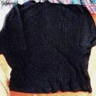 Black Ribbed Short Sleeve Stretch Ladies Top  SIZE 46