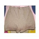 Womens Brown Plaid Shorts  28-36" Waist