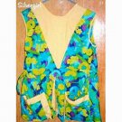 Bright Yellow Green Purple Blue Floral Bib Apron Bright Yellow Green Purple Blue Floral Bib Apron