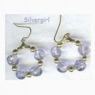 1" Lilac Glass Nugget Hoop Earrings 1" Lilac Glass Nugget Hoop Earrings