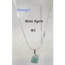 Moss Agate Free Form Gemstone Necklace Small