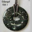 Black Picasso Marble Gemstone Donut Necklace