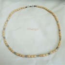 Creamy Wood Bali Look Silver Necklace Choker Creamy Wood Bali Look Silver Necklace Choker