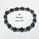 Black Magnetic Hematite Stretch Cord Beaded Bracelets #7