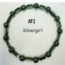 Magnetic Hematite Stretch Cord Beaded Bracelets #1