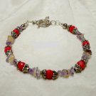 Jade Amethyst Citrine Polished Gemstone Bracelet