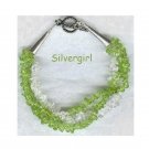 Clear Quartz Peridot gemstone Bracelet
