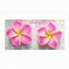 Small Bright Pink Yellow White Polymer Clay Plumeria Flower Stud Earrings 15mm Small Bright Pink Yellow White Polymer Clay Plumeria Flower Stud Earrings 15mm