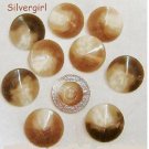 11 Cream Brown Pointed Plastic Shank Buttons