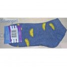 Socks For Her Navy Lemon Anklet Socks SZ 9 -11 Socks For Her Navy Lemon Anklet Socks SZ 9 -11