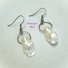 Shimmering White Freshwater Pearl Shell Earrings #12.
