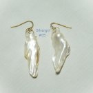 Shimmering White Freshwater Pearl Shell Earrings #15.