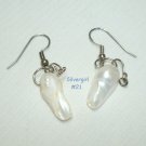 Shimmering White Freshwater Pearl Shell Earrings #21.