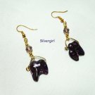 Wonky Wine Purple Gold Plate Crystal Earrings.