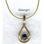 Genuine Vintage Black Onyx Pendant GP Necklace
