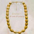Large Chunky Wood Bead Necklace Light