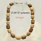 Large Chunky Wood Bead Necklace 2 tone