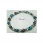 Shimmery Purple Blue Clear AB Crystal Wrap Bracelet 15"
