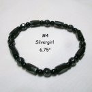 Black Magnetic Hematite Stretch Cord Beaded Bracelet #4