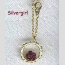 Pretty Goldtone Necklace With Small Metal Rose