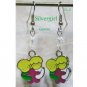 Zodiac Charm Earrings Zinc Metal Alloy Lead/Nickel Free Crystal Surgical Steel