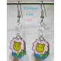 Zodiac Charm Earrings Zinc Metal Alloy Lead/Nickel Free Crystal Surgical Steel