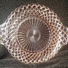Hocking Glass "Waterford" Pink 10" Cake Plate with Handles