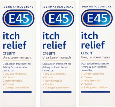 E45 Itch Relief Cream (3 x 100g Tube)