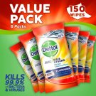 Dettol Kitchen Cleaning Wipes Bulk Big and Strong, 6 x 25 Wipes, 150 Wipes Total