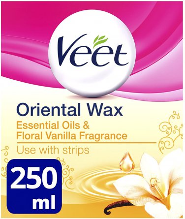 Veet Essential Oils and Floral Vanilla Warm Wax Microwavable Jar, 250ml
