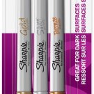 Sharpie Fine Point Permanent Marker - Assorted Metallic Colours (Pack of 3)