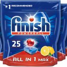 Finish All-in-One Max Dishwasher Tablets, LEMON, Multipack of 6 x 25, Total 150 Tablets