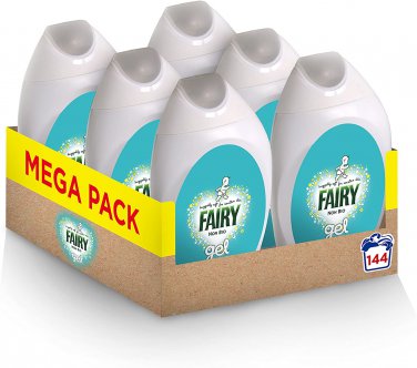 Fairy Non-Bio, Washing Liquid Laundry Detergent Gel, 144 Washes (6 x 888 ml)