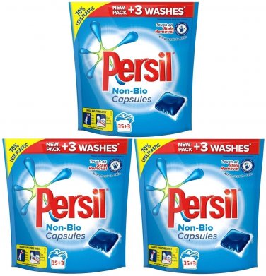 (3 x 38 Wash) Persil Non Bio Laundry Capsules (114 Capsules) Stain Removal
