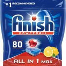 Finish All-in-One Max Dishwasher Tablets, LEMON, 80 Tablets