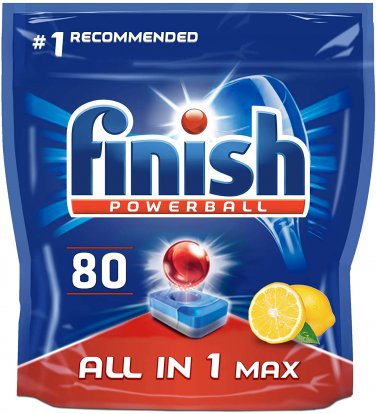 Finish All-in-One Max Dishwasher Tablets, LEMON, 80 Tablets