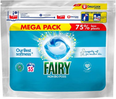 Fairy Non Bio Pods Washing Liquid Capsules 55 Washes, for Sensitive Skin