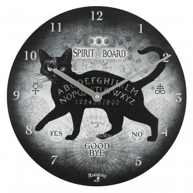 Alchemy Black Cat MDF Wall Clock 34cm - 22