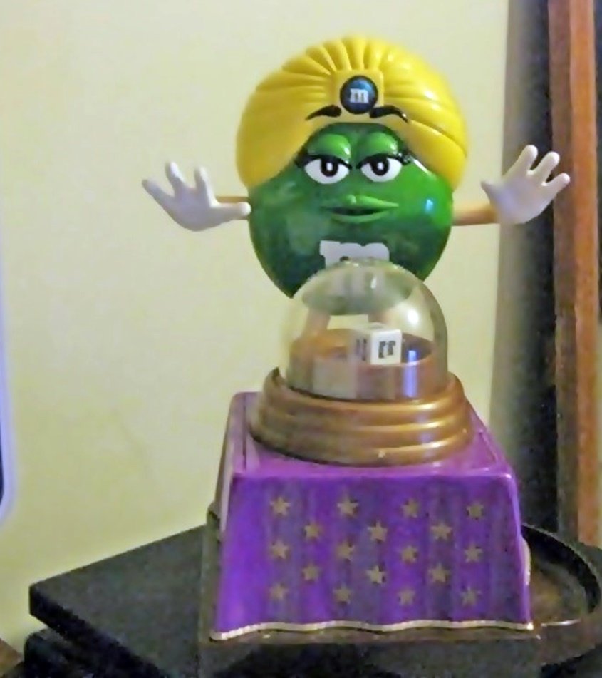 GREEN M&M CANDY DISPENSER COLLECTIBLE