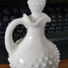 Vintage Collectible Avon White Opal Glass Hobnail Decanter Bottle #150