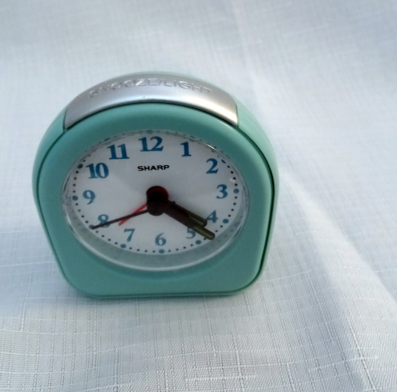 Sharp Turquoise Portable Travel Alarm Clock with Light 273