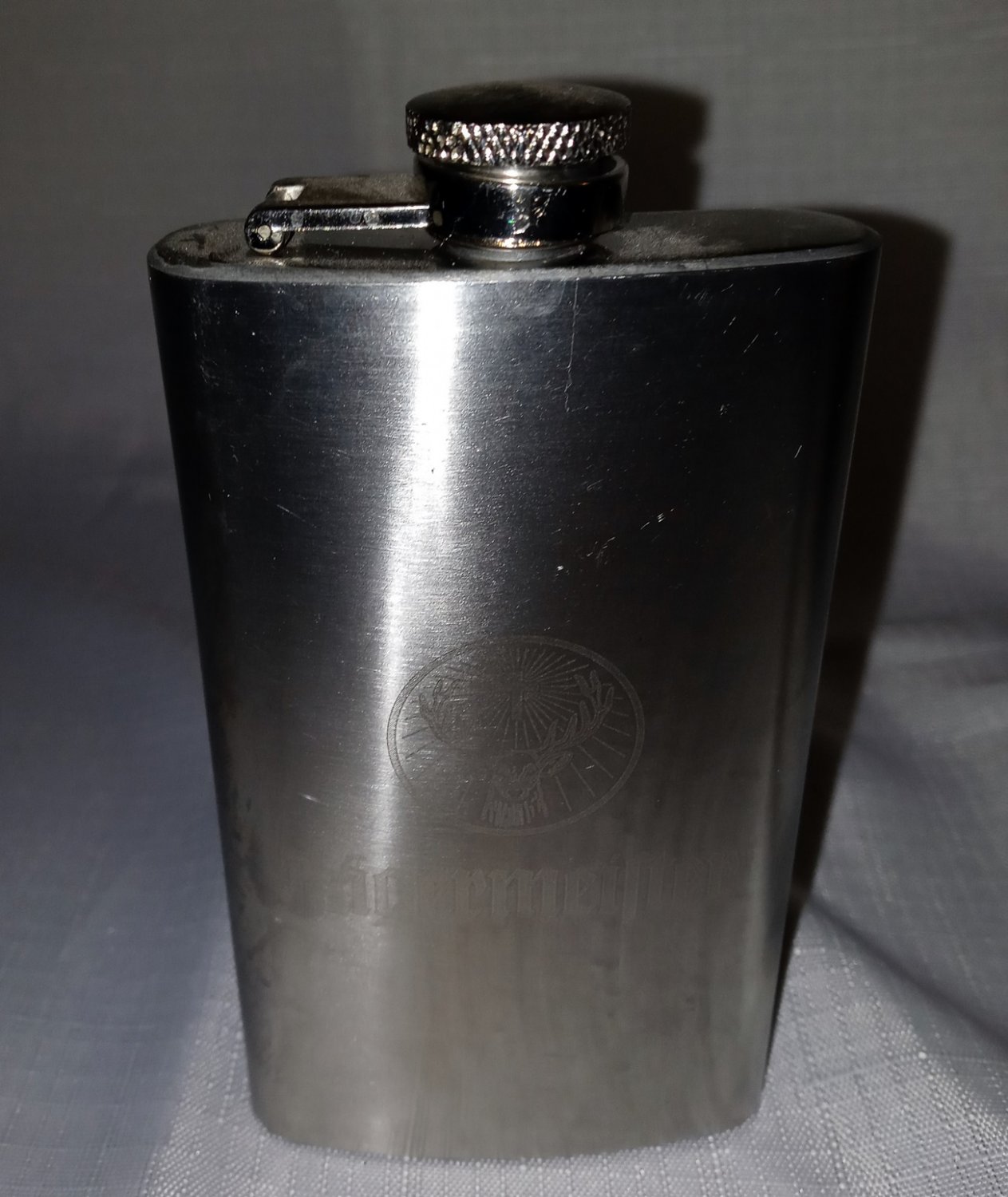 Jagermeister 6 Ounce Stainless Steel HIP FLASK with Deer Head and Cross ...