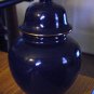 Beautiful Deep Blue Porcelain Peacocks and Flowers Ginger Jar  #323